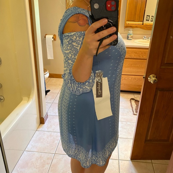 Blue/white paisley print sundress. - Picture 5 of 5